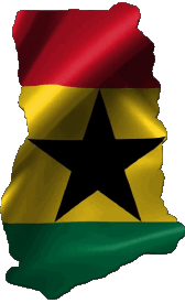 Drapeaux Afrique Ghana Carte 