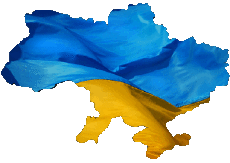 Fahnen Europa Ukraine Karte 