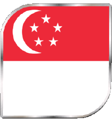 Bandiere Asia Singapore Quadrato 