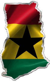Fahnen Afrika Ghana Karte 