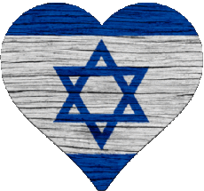 Banderas Asia Israel Corazón 