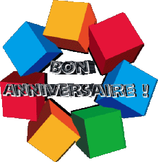 Nachrichten Französisch Bon Anniversaire Abstrait - Géométrique Transparenter Hintergrund 004 