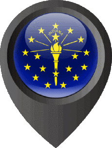 Fahnen Amerika U.S.A - States Indiana Standort-Pin 