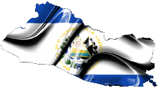 Flags America Salvador Map 
