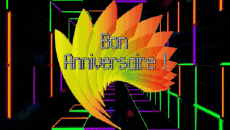 Messages French Bon Anniversaire Abstrait - Géométrique Animated Background 001 
