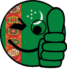 Flags Asia Turkmenistan Smiley - OK 