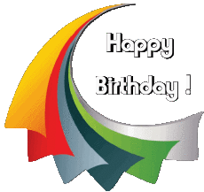 Messages Anglais Happy Birthday Abstract - Geometric Fond Transparent 019 