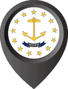 Drapeaux Amériques U.S.A - Etats Rhode Island Epingle de Localisation 