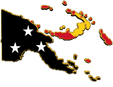 Bandiere Oceania Papua Nuova Guinea Carta Geografica 