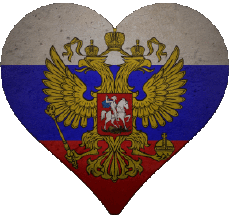 Drapeaux Europe Russie Coeur 
