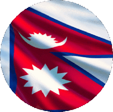 Drapeaux Asie Népal Rond 