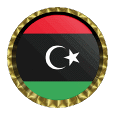 Fahnen Afrika Libyen Rund - Ringe 
