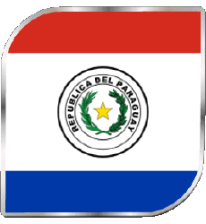 Drapeaux Amériques Paraguay Carré 