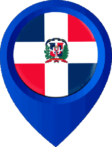 Flags America Dominican Republic Location Pin 