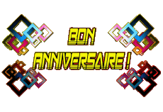 Messages French Bon Anniversaire Abstrait - Géométrique Transparent Background 003 