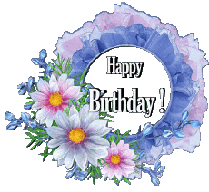 Messagi Inglese Happy Birthday Floral Sfondo trasparente 020 