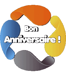 Messages French Bon Anniversaire Abstrait - Géométrique Transparent Background 011 