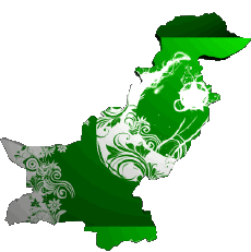 Flags Asia Pakistan Map 