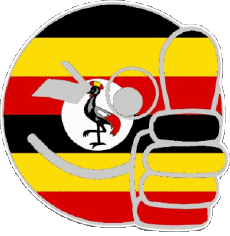 Fahnen Afrika Uganda Smiley - OK 