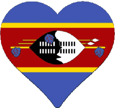 Banderas África Eswatini Corazón 