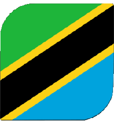 Drapeaux Afrique Tanzanie Carré 