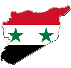 Flags Asia Syria Map 