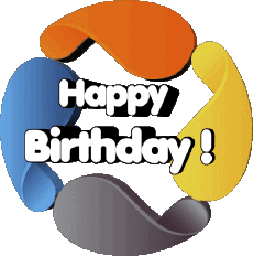 Messagi Inglese Happy Birthday Abstract - Geometric Sfondo trasparente 011 