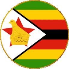 Fahnen Afrika Zimbabwe Runde 