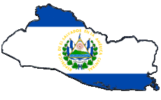 Drapeaux Amériques Salvador Carte 