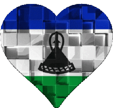 Fahnen Afrika Lesotho Herz 