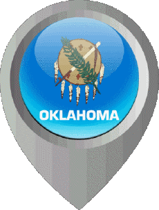 Flags America U.S.A - States Oklahoma Location Pin 