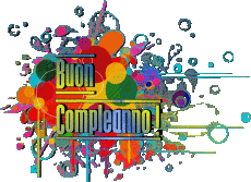 Nachrichten Italienisch Buon Compleanno Astratto - Geometrico Transparenter Hintergrund 008 