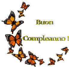 Nachrichten Italienisch Buon Compleanno Farfalle Transparenter Hintergrund 009 