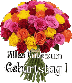Messages German Alles Gute zum Geburtstag Blumen Transparent Background 016 