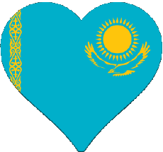 Bandiere Asia Kazakistan Cuore 
