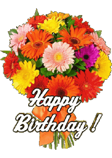 Nachrichten Englisch Happy Birthday Floral Transparenter Hintergrund 003 