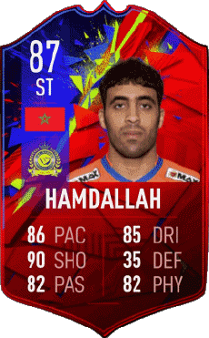 Multimedia Videospiele F I F A - Karten Spieler Marokko Abderrazak Hamdallah 