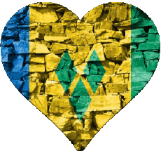 Banderas América San Vicente y las Granadinas Coeur 