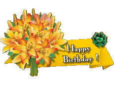 Messagi Inglese Happy Birthday Floral Sfondo trasparente 008 