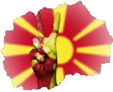 Fahnen Europa Mazedonien Karte 