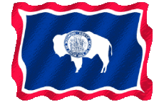 Fahnen Amerika U.S.A - States Wyoming Welligkeit 