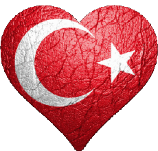 Banderas Asia Turquía Corazón 