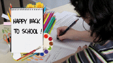 Mensajes Inglés Happy Back to School Fondo animado 005 