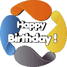 Mensajes Inglés Happy Birthday Abstract - Geometric Fondo transparente 011 