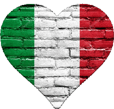 Drapeaux Europe Italie Coeur 