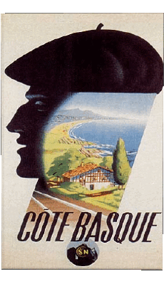 Humor -  Fun Retro Poster - Orte France Cote Basque 