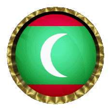 Fahnen Asien Malediven Rund - Ringe 