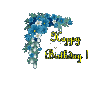 Messages Anglais Happy Birthday Floral Fond Transparent 002 