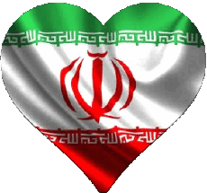 Banderas Asia Irán Corazón 