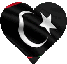 Banderas África Libia Corazón 